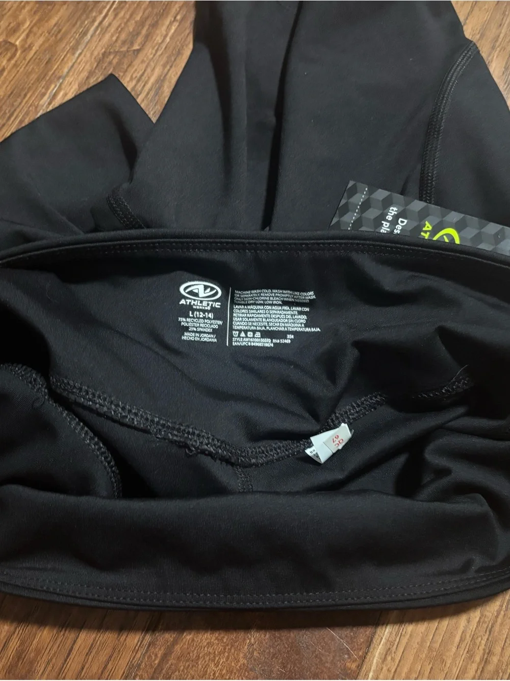 Athletic Works Large 12 14 Yoga Bike Running Exercise Fitness Shorts Side Pocket